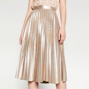 Zara pleated metallic midi skirt